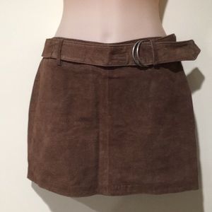 Vintage brown leather mini skirt size 3